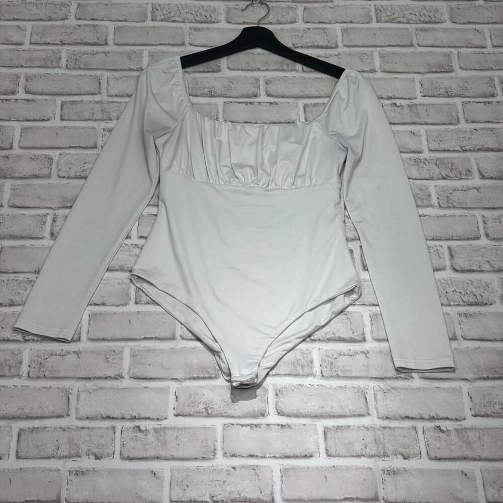 Princess‎ Polly Bodysuit Ruched Bust Y2K Off the Shoulder Long Sleeve Women's 6